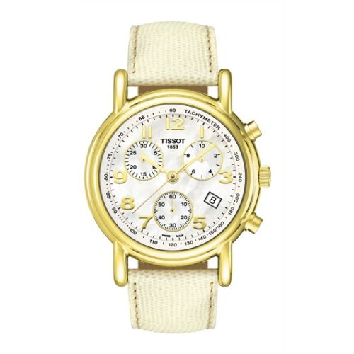 Tissot Carson Chronograph Quartz 39.7 Yellow Gold / MOP / Strap